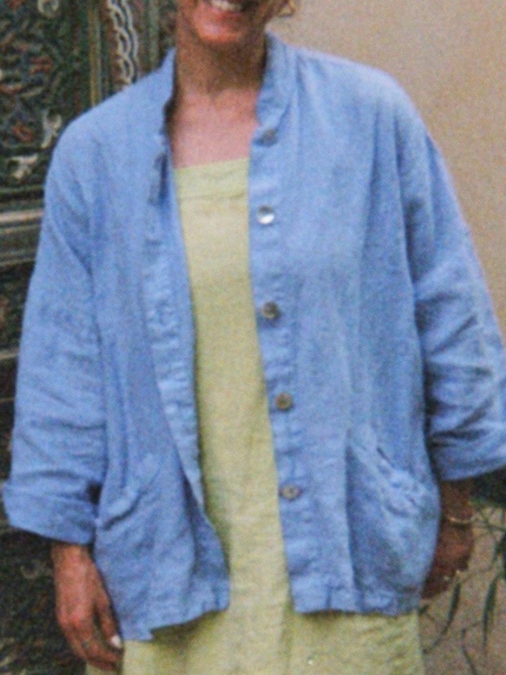 bryn Walker Periwinkle 100% Linen jacket. Size - a large LARGE.